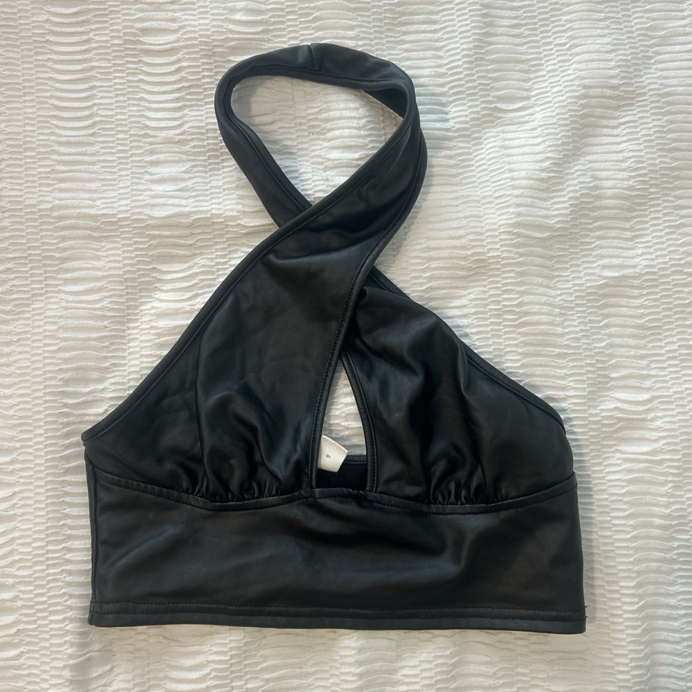 Amazon Black Halter Crop Top